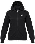 Nike Women's Sportswear Club Fleece Full-Zip Hoodie - DQ5471-010 - Black & White