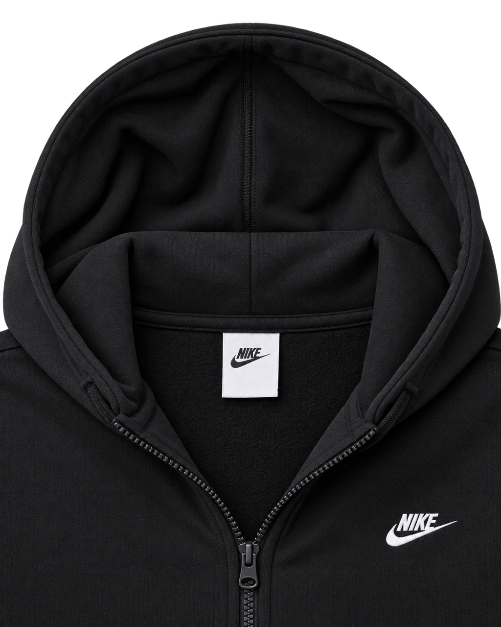 Nike Women's Sportswear Club Fleece Full-Zip Hoodie - DQ5471-010 - Black & White