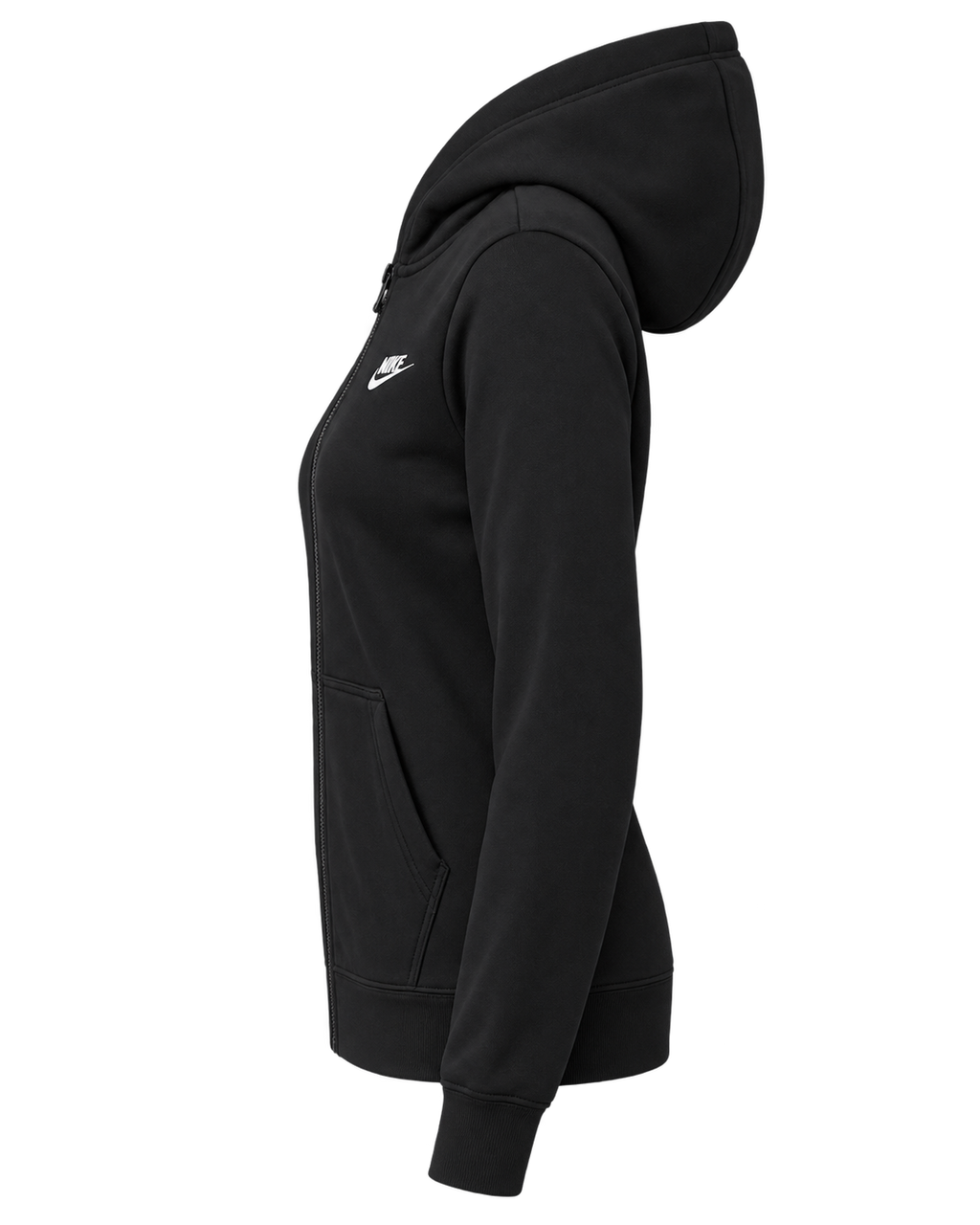 Nike Women's Sportswear Club Fleece Full-Zip Hoodie - DQ5471-010 - Black & White