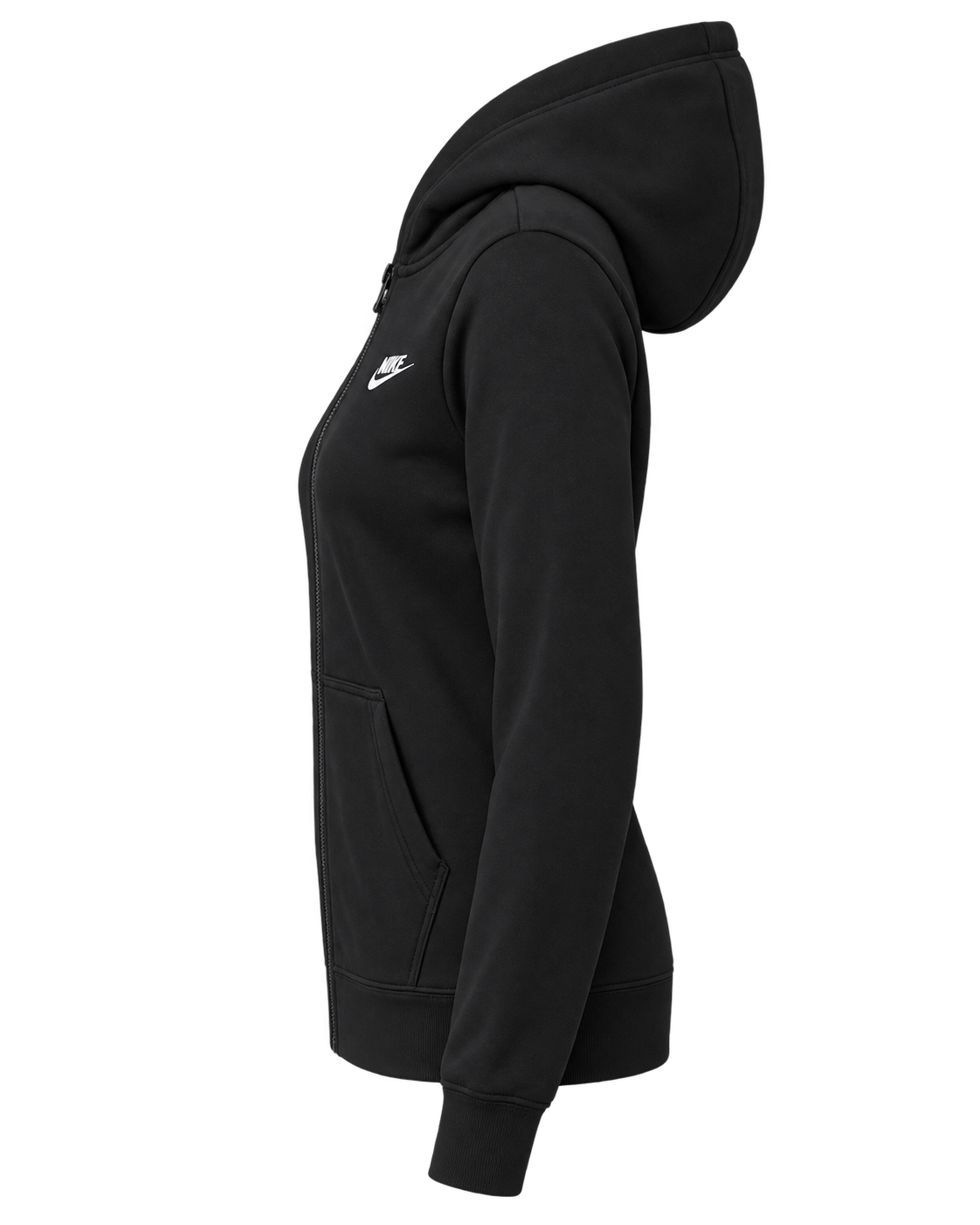 Nike Women's Sportswear Club Fleece Full-Zip Hoodie - DQ5471-010 - Black & White